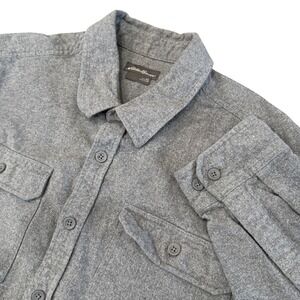 Eddie Bauer Flannel Shirt Mens XL Gray 100 Cotton Long Sleeve